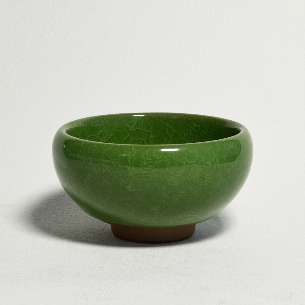 Handmade Melting Frost Tea Cup - Emerald