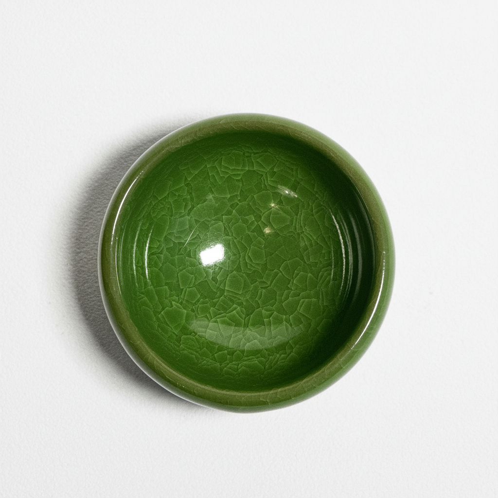 Handmade Melting Frost Tea Cup - Emerald
