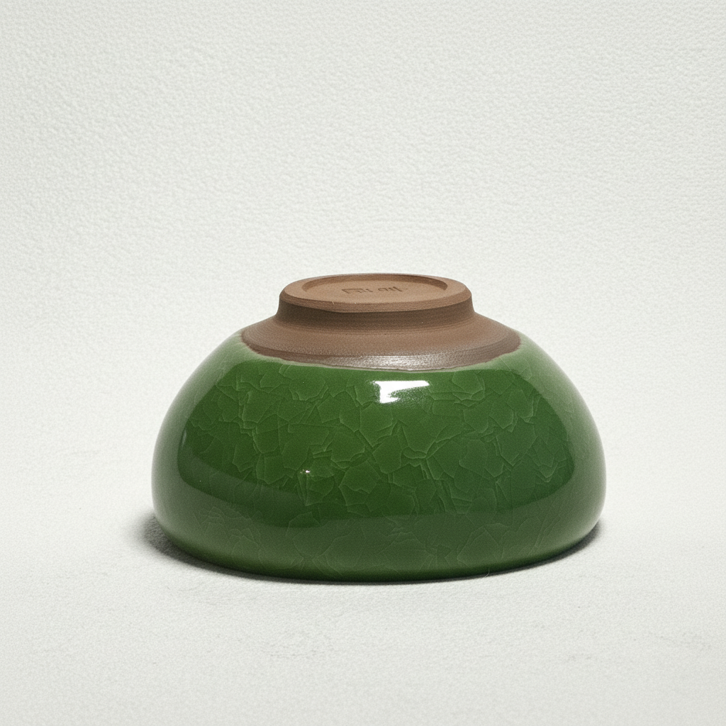 Handmade Melting Frost Tea Cup - Emerald